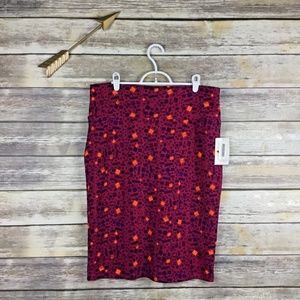 Lularoe Cassie Pink Geometric Pattern Skirt NWT XL